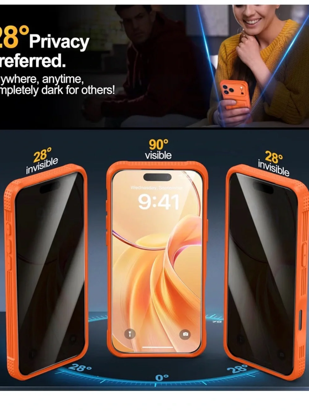 Orange Card-Holder Protective Phone Case with Kickstand I phone 17 pro NEW